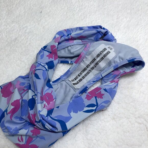 Splendid High Waisted Bikini Bottom Women Small Purple Floral Tie Front Beach - Picture 7 of 10